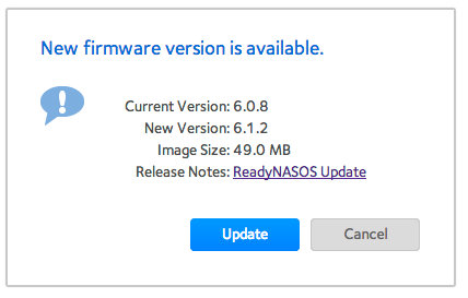 Netgear RN312 firmware upgrade 6.0.8 to 6.1.2
